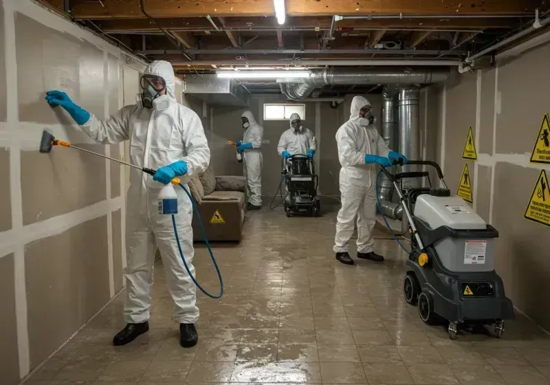 Basement Moisture Removal and Structural Drying process in North Tonawanda, NY